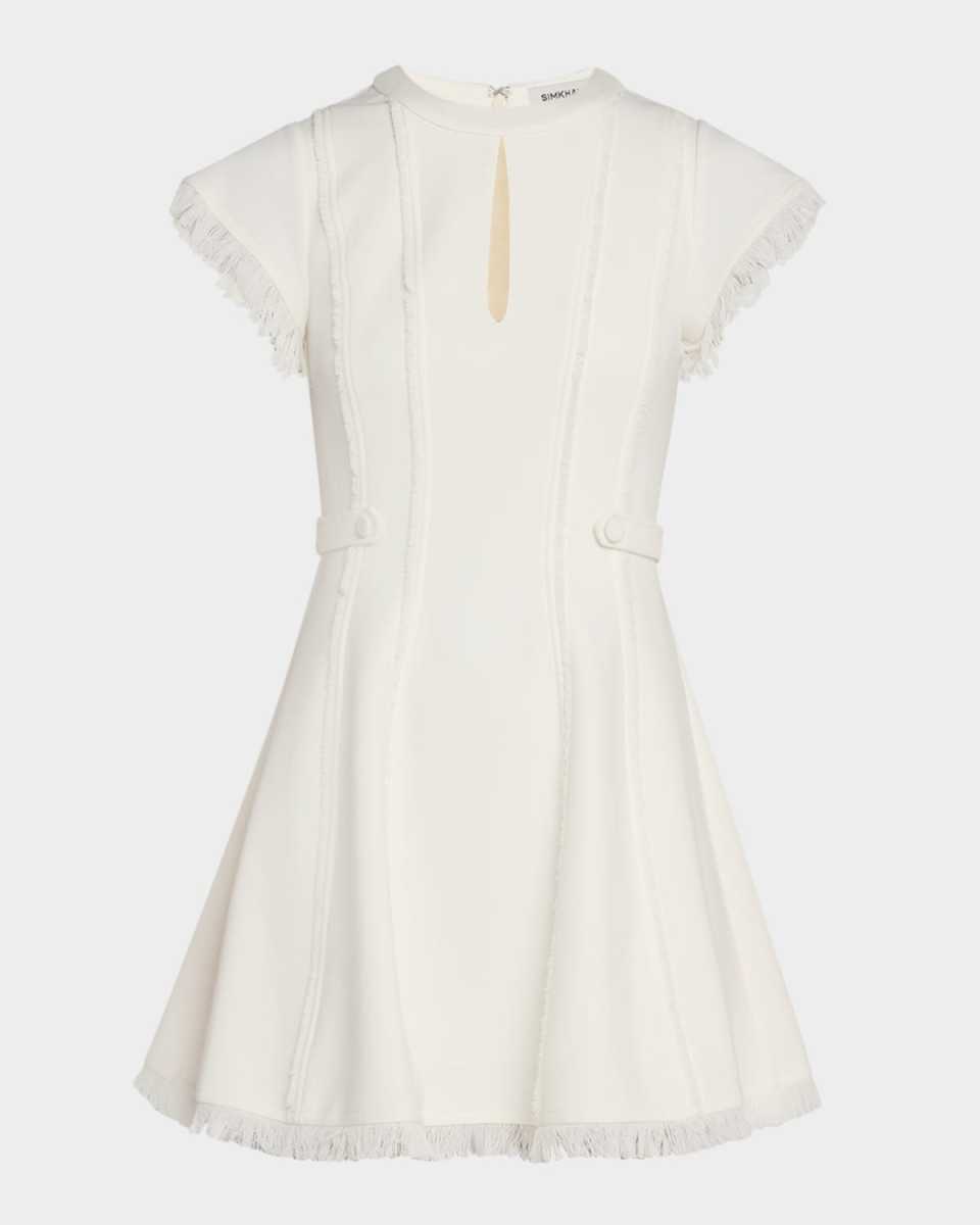 Anielle Fringe Short-Sleeve Mini Dress